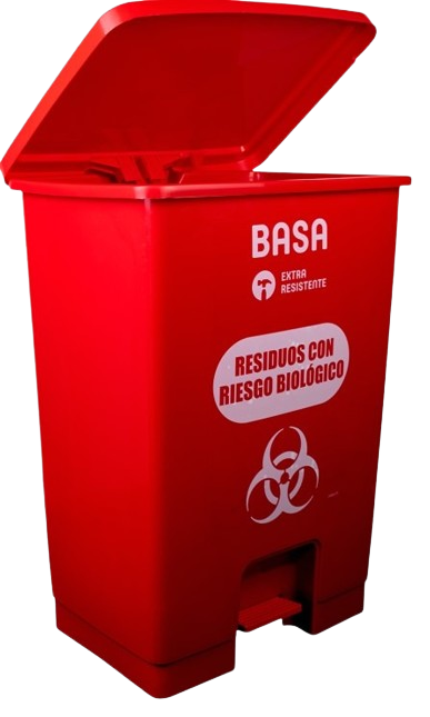 TACHO DE BIOSEGURIDAD ROJO DE PEDAL 32L - Shellcon Lima Perú